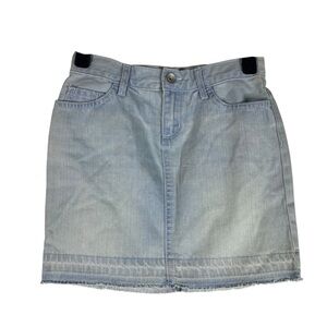 NEW Children’s Place Girls Denim Jean Skirt 6X / 7 Light Wash Blue Raw Hem NWT